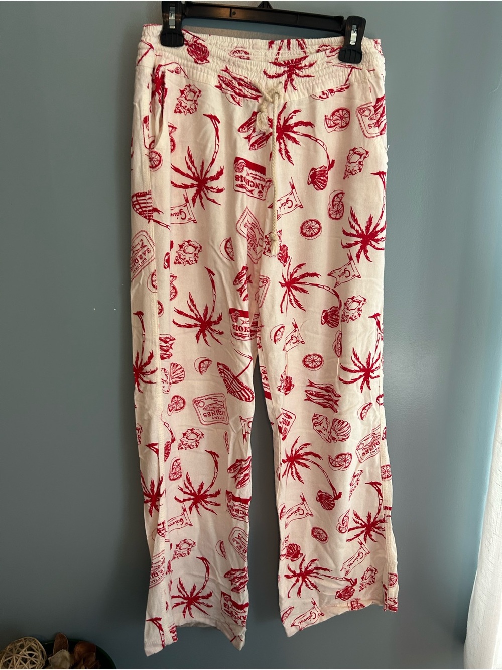 Wide Leg Lounge Pants with beach print